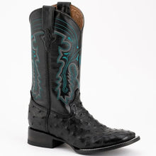Ferinni Boot Men's Dress Cowboy Boot Ferrini Men's Colt Full Quill Ostrich Square Toe Boots Handcrafted Black