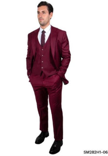 Stacy Adams Suit Hybrid Fit Suit Burgundy Wine