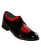 Stacy Baldwin Men's Wide Eee Width Wingtip Two Toned Dress All Leather 1920's Gangster Vintage Style Oxfords Black and Red