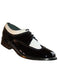 Stacy Baldwin Men's Wide Eee Width Wingtip Two Toned Dress All Leather 1920's Gangster Vintage Style Oxfords Black and White