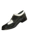 Stacy Baldwin Men's Wide Eee Width Wingtip Two Toned Dress All Leathers 1920's Gangster Vintage Style Oxford Black and White