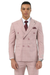Mens Stacy Adams Double Breasted Summer Suit in Pink Windowpane Plaid