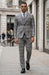 Stacy Adams Men's 3 Piece Glen Plaid Suit - Hybrid Fit