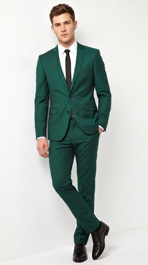Men’s Emerald Hunter Green Two-Button Suit – Formal Wedding, Prom & Party Suit with Side Vents