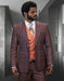 Statement Confidence Designer Suit - Copper - Orange - Super 150's Wool Suit 1 Button Peak Lapel Double Breasted Vest Rust Color  Perfect Fro Church