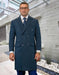 Statement Double Breasted Indigo Overcoat