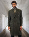 Statement Double Breasted Olive Overcoat