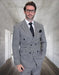Statement Mens 2 Piece 100% Wool Double Breasted Suit Houndstooth Pattern