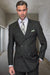 Mens Hunter Green Suit - Mens Designer Double Breasted Wool Suit in Bold Hunter Green Gangster Pinstripe