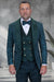 Mens Hunter Green Suit - Mens Tonal Paisley Wedding and Prom Tuxedos with Velvet Lapel and Vest in Hunter Green