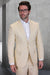 Men's Designer Two Button Summer Linen Wedding Suit in Natural Tan