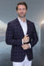 Mens Black Blazer - Men's Modern Fit Patch Pocket Designer Wool Summer Blazer in Black Plaid