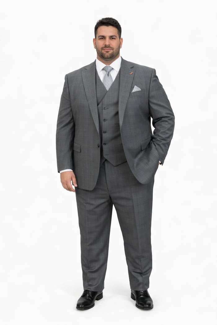 Statement Men's 3 Piece 100% Wool Modern Fit Suit - Subtle Textured  Modern Fit