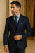 Steve Harvey Suits Clothing line - Steve Harvey Suits Mens Peak Lapel Modern Fit - No Pleated Pants Designer Brand Navy 3 Piece Vested Chest Pocket Suit