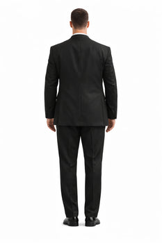Steve Harvey Suits Clothing line - Steve Harvey Suits Men's Black 3 Piece Peak Lapel Suit