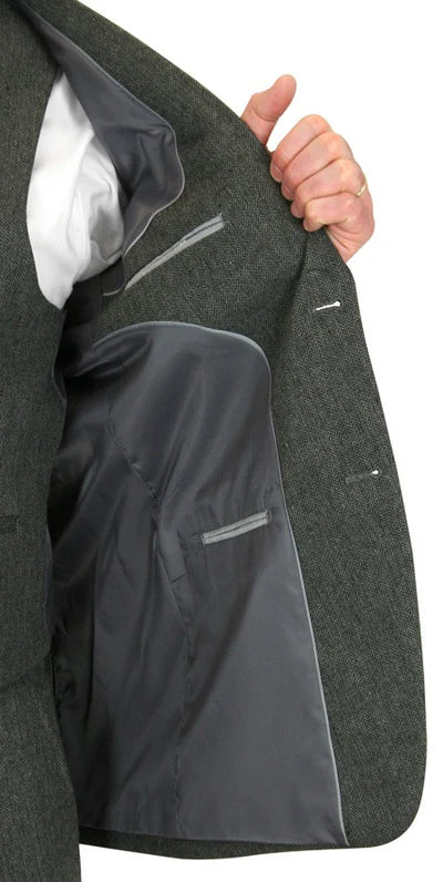 Stinson Tweed Suit - Gray Herringbone Modern Fit