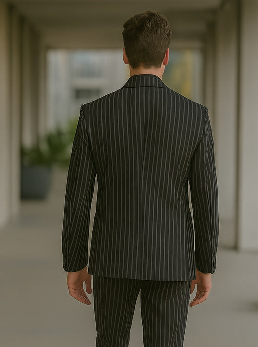 Stripe Tuxedo - Black Tuxedo - 1920s Pinstripe Suit - Gangster Suit