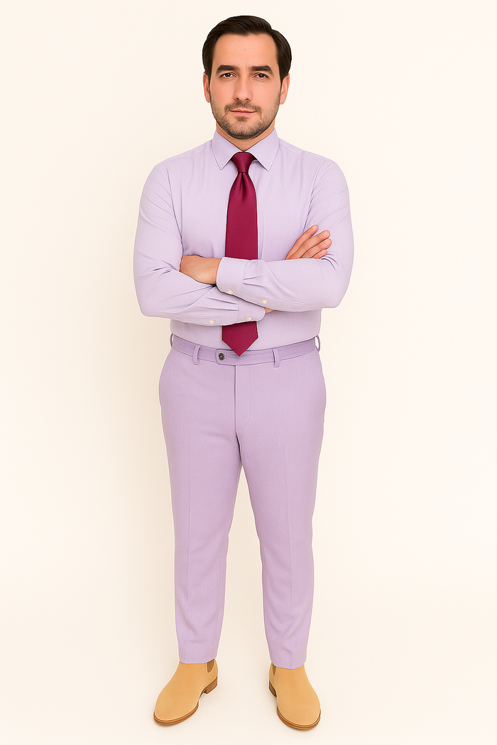 Striped French Cuff Multi-Color Men'S Dress Shirt