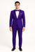 Purple Tuxedo Suit for Men – Stylish Two-Piece Prom and Wedding Suit with Matching Satin Lapel