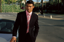 Stylish Black Stripe ~ Pinstripe Cheap Priced Business Suits Clearance Sale Is A Men'S Business Apparel Essential Available In 2 Or 3 Buttons Style Regular Classic Cut