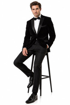 Mens Designer Velvet Tuxedo Jacket in Red
