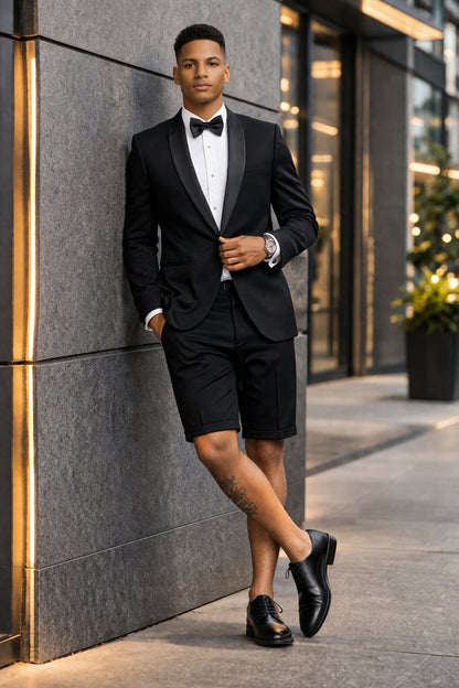 Black Tuxedo Jacket Plus Short Black / PLEASE SELECT YOUR SIZE