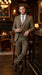 Men’s Taupe Tan Coffee Windowpane Plaid 3 Piece Suit, Two Button Vested Wedding Business Suit Set