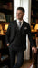 Mens Italian Wool Suit Color Black - Men's Designer Wool Pleated Pant Vested Black Gangster Pinstripe Suit