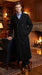 Men’s Black Diamond Solid Black Wool Double Breasted Gabardine Trench Coat