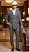 Men’s Grey 1920s Gangster Suit Package – Double-Breasted Suit with Untouchable Hat, Shirt and Tie