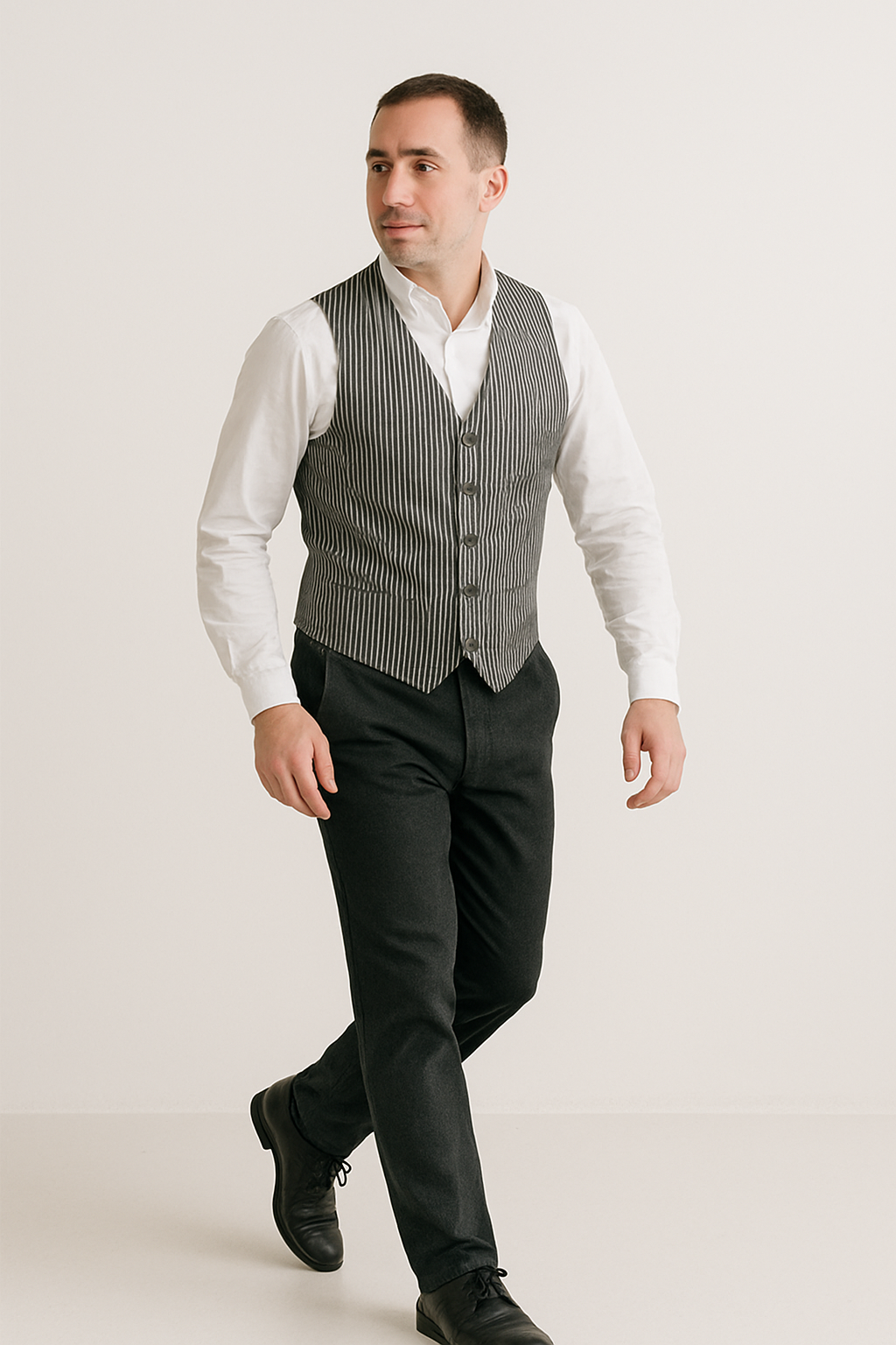 Men's Dark Navy Blue and White Stripe ~ Pinstripe Seersucker Sear sucker suit Vest Set - Image 37