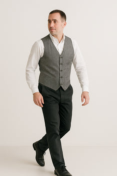Men's Dark Navy Blue and White Stripe ~ Pinstripe Seersucker Sear sucker suit Vest Set - Image 37