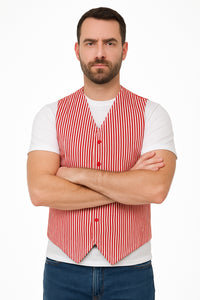 Men's Dark Navy Blue and White Stripe ~ Pinstripe Seersucker Sear sucker suit Vest Set