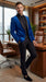 Men’s Blue 1 Button Blazer Jacket with Black Pants, Formal Party Wedding Dress Suit