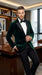 Men’s Olive Hunter Green Velvet Tuxedo Jacket with Black Satin Lapel, Formal Wedding Dinner Blazer