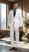 Men’s White Lightweight Linen 2 Button Suit, Formal Wedding Beach Summer Suit Set