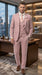 Men’s Mauve Rose Gold Light Pink 3 Piece Wedding Suit, Formal Vested Groom Prom Suit Set