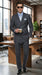 Men’s Charcoal Grey Double Breasted Wool Suit, Designer Formal Wedding Business Dress Suit Set
