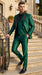 Men’s Emerald Green 3 Piece Tuxedo with Black Satin Shawl Lapel and Matching Vest