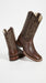 Men’s Brown Caiman Square Toe Cowboy Boots, Exotic Western Dress Boots for Rodeo and Country Wear