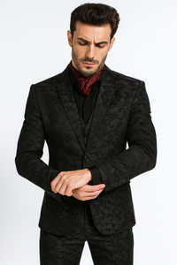 Mens Slim 3 Pieces Black Suit