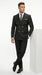 Men’s Black Double Breasted Wool Suit with Gold Buttons, Designer Formal Wedding Business Suit Set