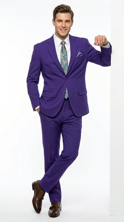 Men’s Purple Easter Suit,  Lightweight 2 Piece Suit for Weddings, Church, Prom & Summer Events Modern Fit