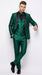 Men’s Emerald Green 3 Piece Tuxedo with Black Satin Shawl Lapel and Matching Vest