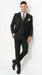 Mens Italian Wool Suit Color Black - Men's Designer Wool Pleated Pant Vested Black Gangster Pinstripe Suit
