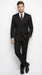 Men’s Black 3 Piece Wool Suit, Super 150’s Italian Fabric Business Wedding Formal Suit