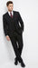 Men’s Black 3 Piece Wool Suit, Super 150’s Italian Fabric Business Wedding Formal Suit