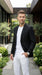Men’s Black Lightweight Linen Blazer, Summer Business Casual Wedding Sport Coat Jacket