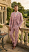 Men’s Mauve Rose Gold Light Pink 3 Piece Wedding Suit, Formal Vested Groom Prom Suit Set