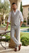 Men’s Light Grey Linen Vest and Pants Set, Beach Wedding Summer Formal Outfit